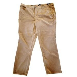 Talbots 22W Women's Corduroy Pants Brown Strt Leg‎ Hi Waist Pockets NWT RV $99